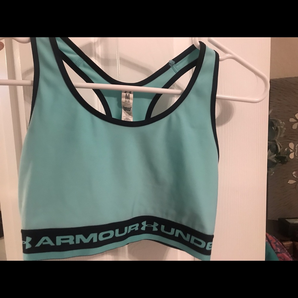 Light blue under armour sports bra